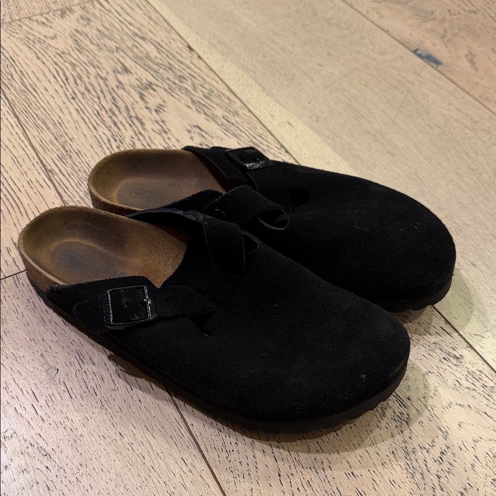 Birkenstock Black Suede Clogs